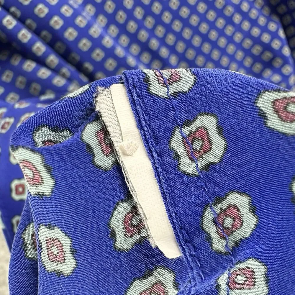 Madewell Blue Patterned Short-Sleeve Blouse - Picture 13 of 13